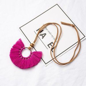 Tassel Fringe Boho Necklace - multiple colors